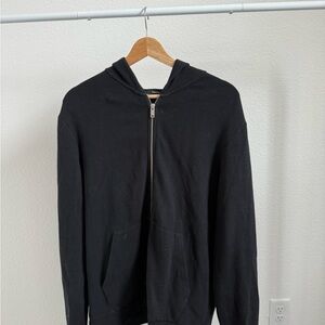 Theory Essential Black Zip-Up Hoodie